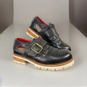 Bed STU Dagny Black Leather Oxford Shoes Light Women Size 8.5 Platform Loafer